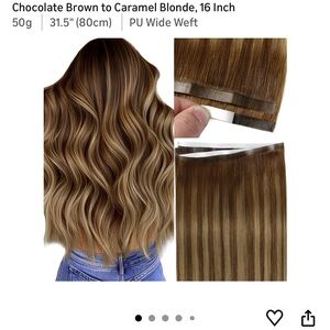Chocolate Brown to Caramel Blonde Hair Extensions